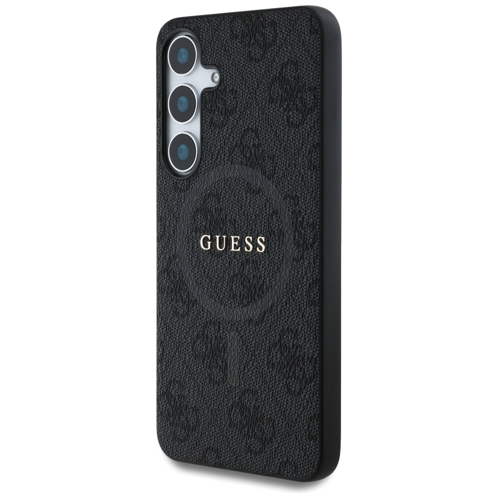 MagSafe Case for Samsung Galaxy S25+ S936, Guess, 4G Ring Classic Logo, Black