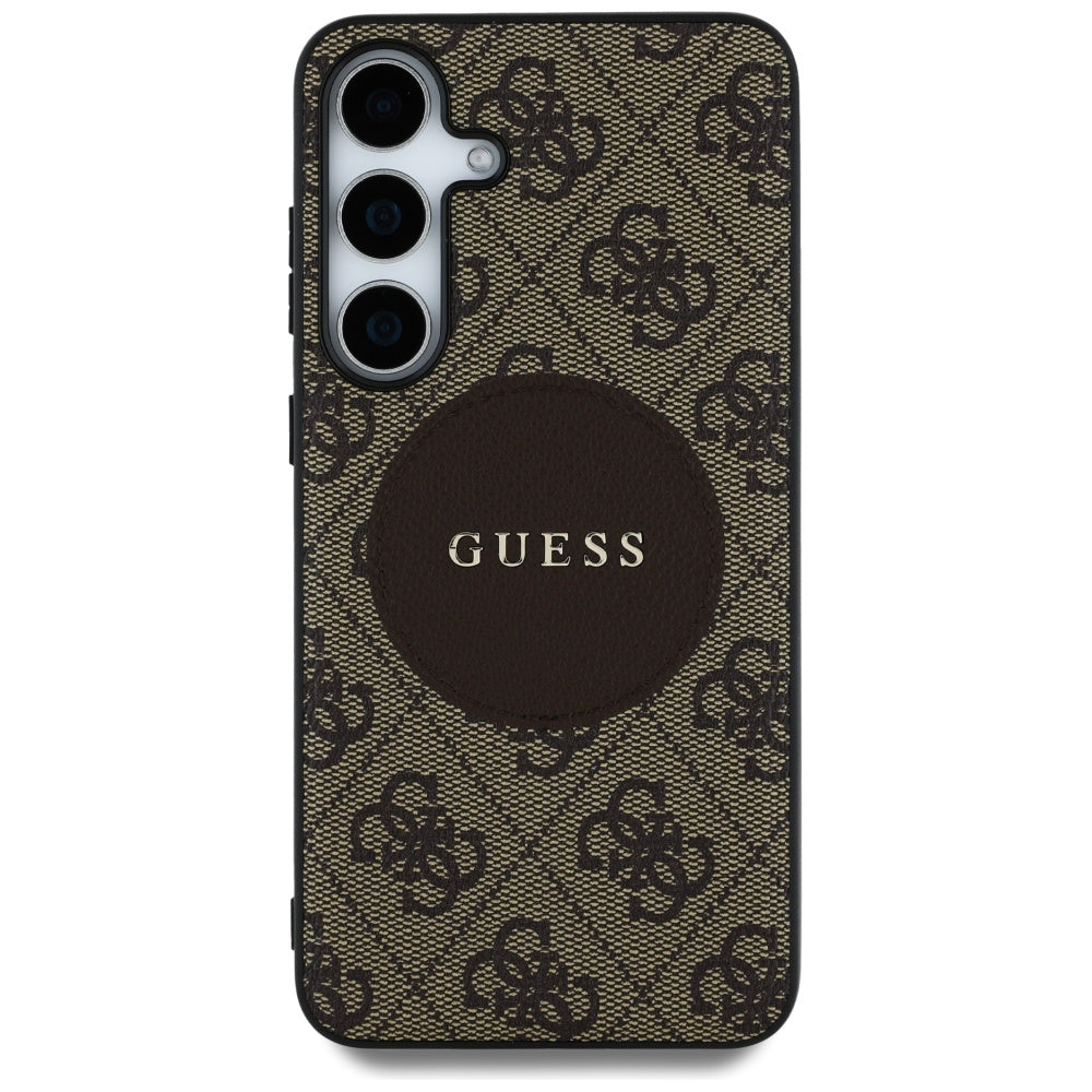 MagSafe Case for Samsung Galaxy S25 S931, Guess, 4G Circle Classic Logo, Brown