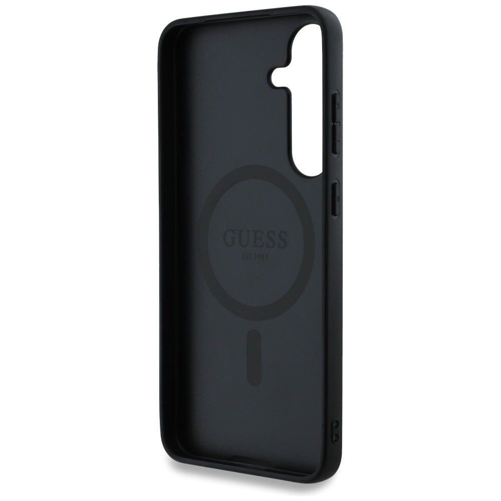 MagSafe Case for Samsung Galaxy S25 S931, Guess, 4G Ring Classic Logo, Black
