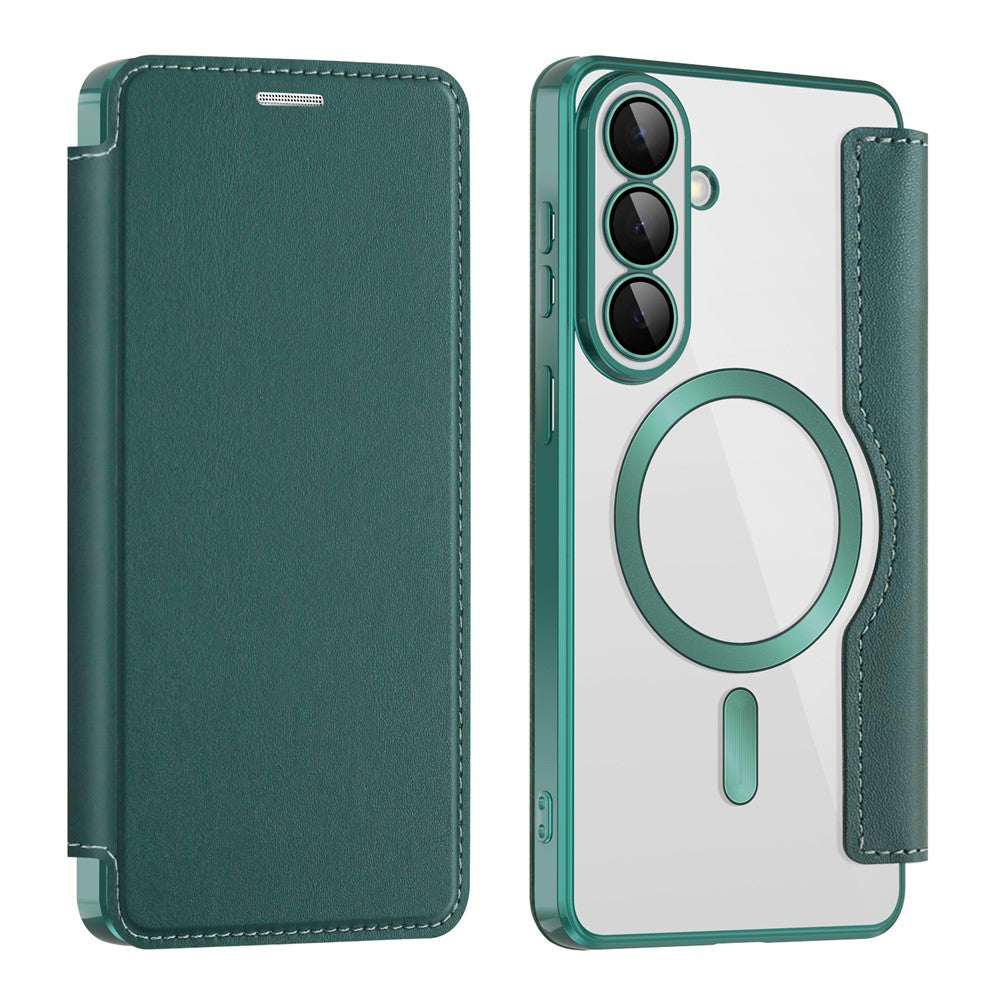 MagSafe Case for Samsung Galaxy S26 Plus, Techsuit, SmartMag Book, Green