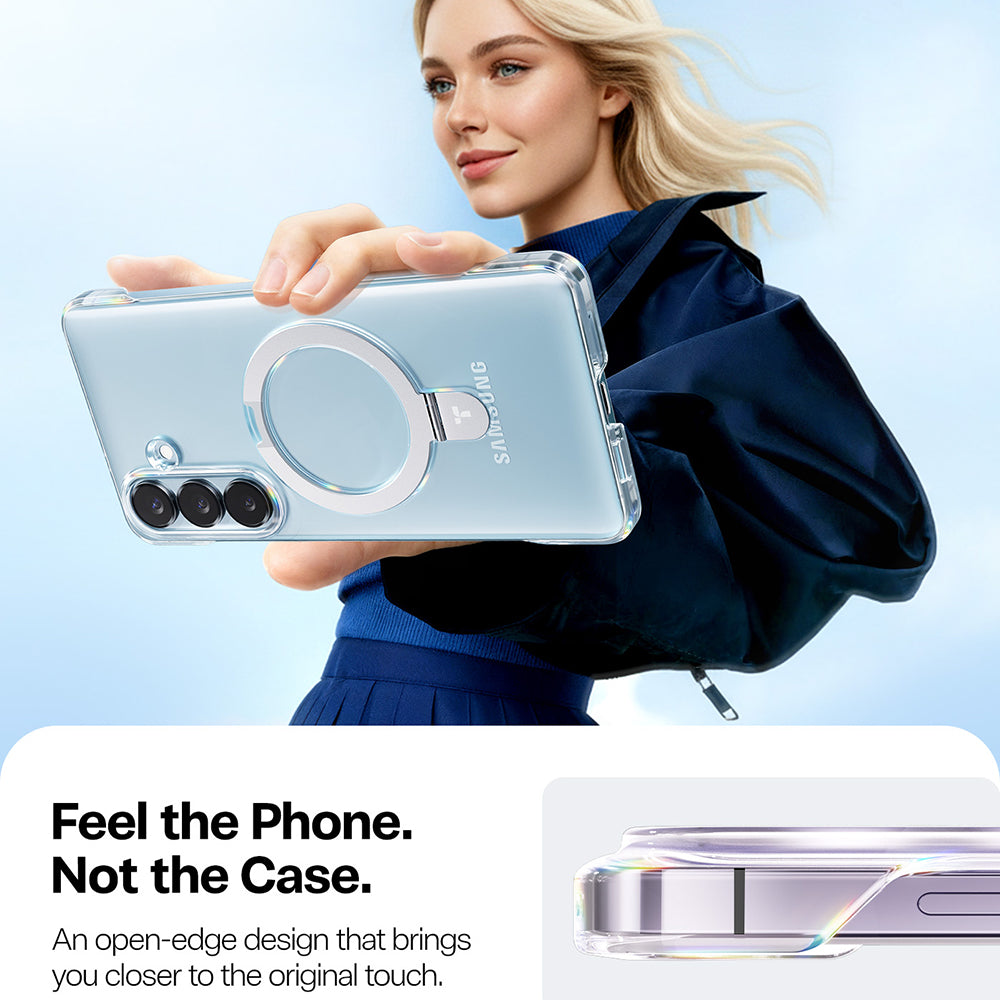 MagSafe Case for Samsung Galaxy S26 S942, Torras, Ostand Slim, Transparent