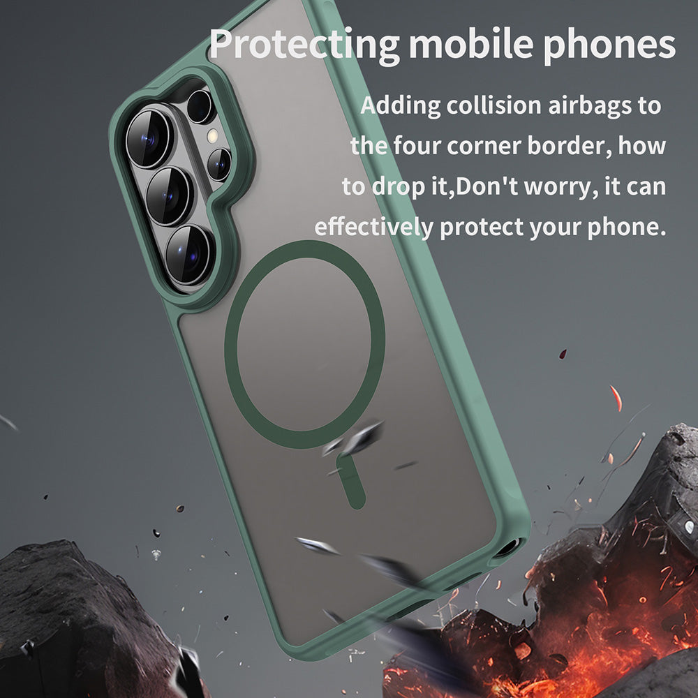 MagSafe Case for Samsung Galaxy S26 Ultra S948, Techsuit, HaloFrost II, Green