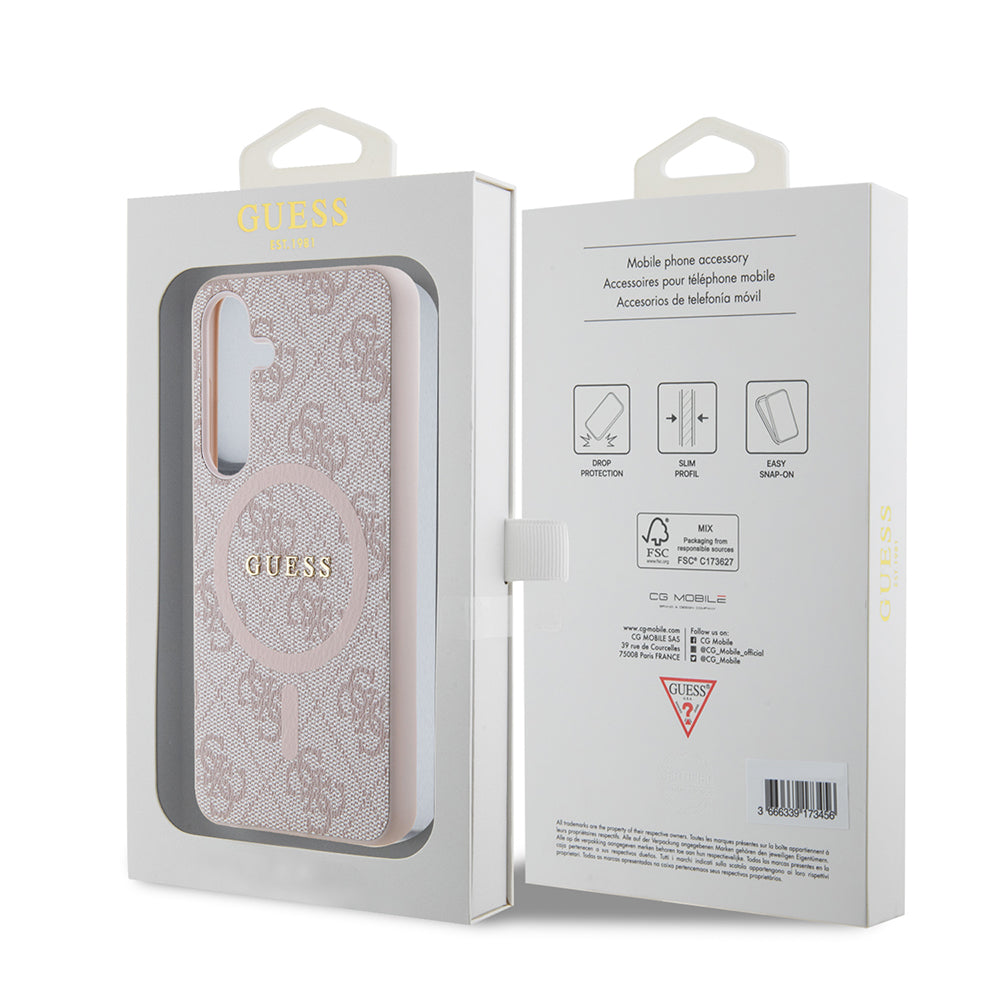 MagSafe Case for Samsung Galaxy Z Flip7 F766, Guess, 4G Collection, Pink