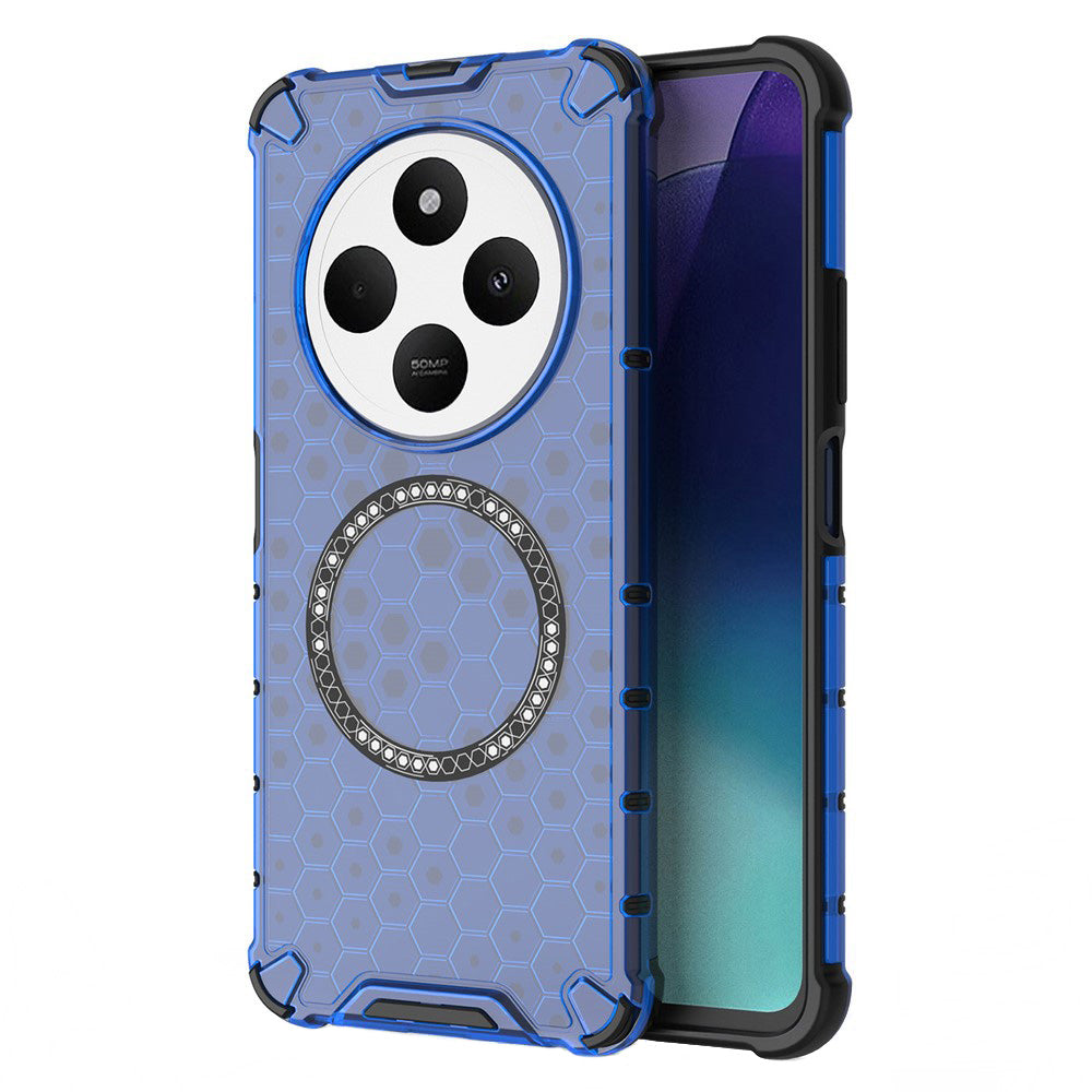MagSafe Case for Xiaomi Poco C75 / Redmi 14C, Techsuit, HoneyComb Shield, Blue