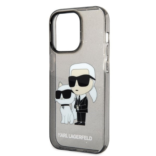Case for Apple iPhone 14 Pro Max, Karl Lagerfeld, Glitter Karl & Choupette, Black