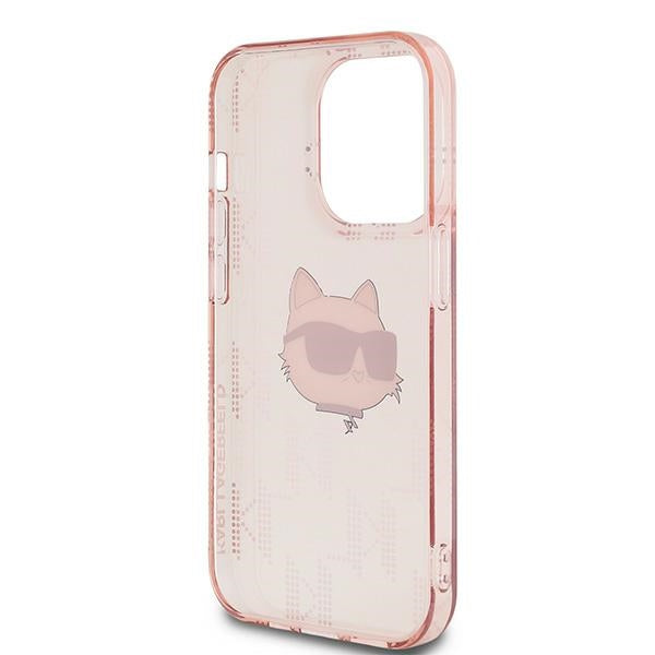 Case for Apple iPhone 14 Pro Max, Karl Lagerfeld, IML Luxury Monogram Choupette's Head, Pink