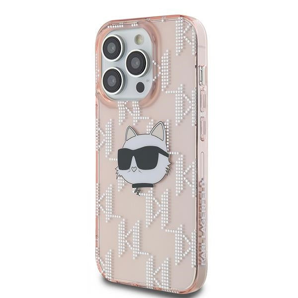 Case for Apple iPhone 14 Pro Max, Karl Lagerfeld, IML Luxury Monogram Choupette's Head, Pink