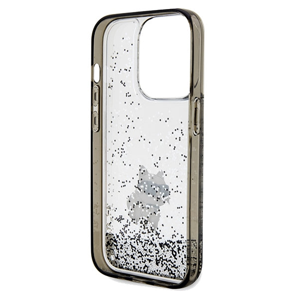 Case for Apple iPhone 14 Pro Max, Karl Lagerfeld, Liquid Glitter Choupette, Transparent