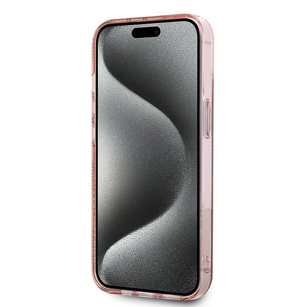Case for Apple iPhone 15, Karl Lagerfeld, IML Luxury Monogram Choupette's Head, Pink