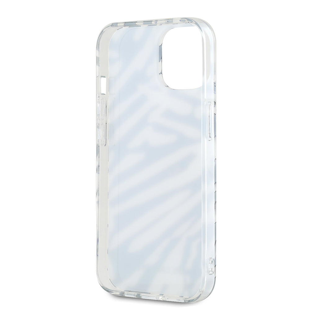 Case for Apple iPhone 15, Karl Lagerfeld, IML Luxury Zebra Pattern with Strap, Black