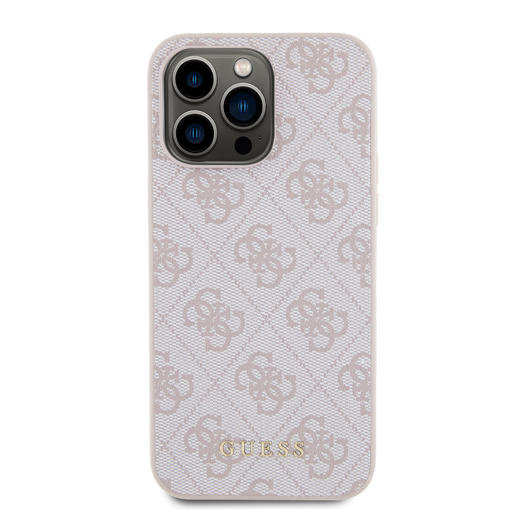 Case for Apple iPhone 15 Pro Max, Guess, 4G Metal Gold Logo, Pink