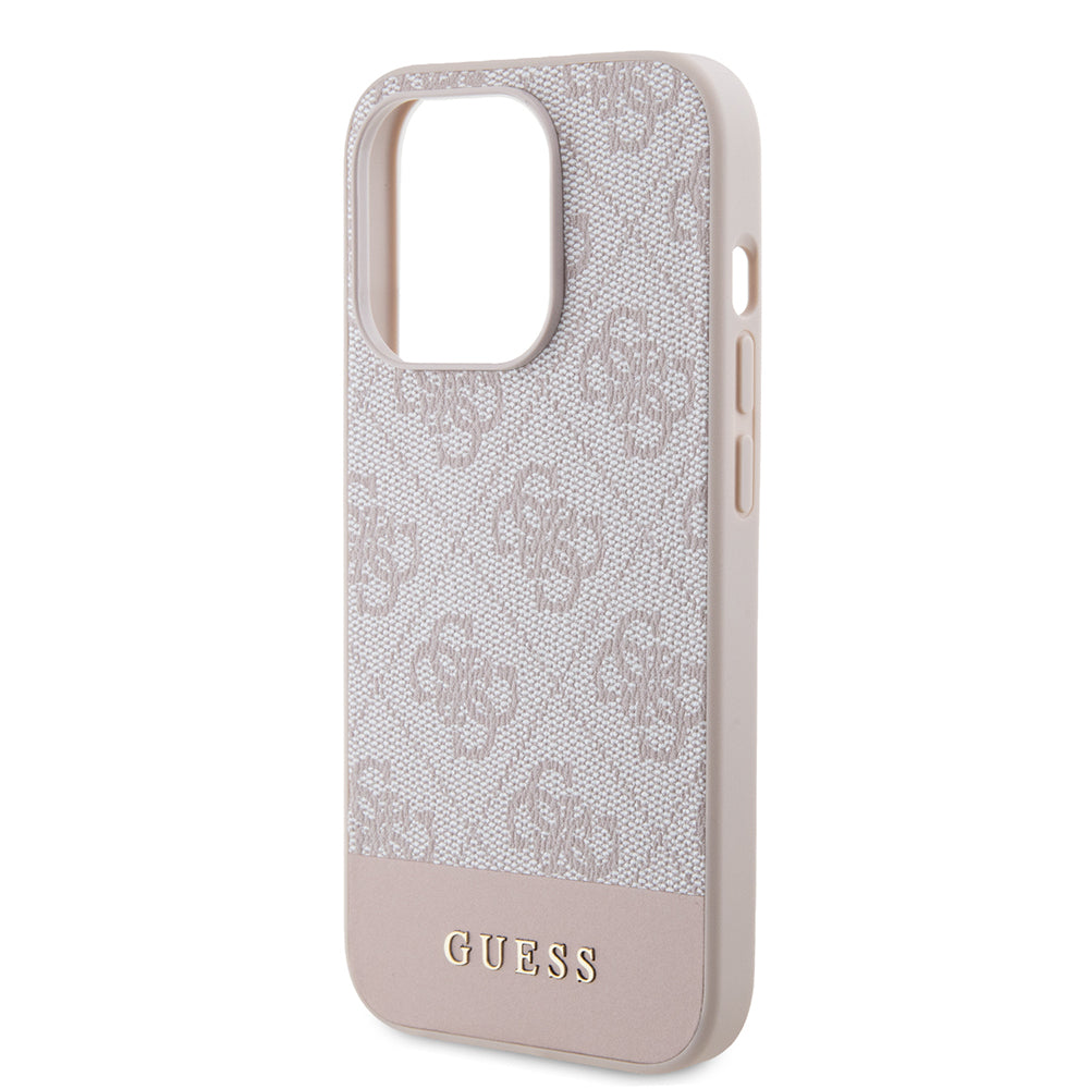 Case for Apple iPhone 15 Pro Max, Guess, 4G Stripe, Pink
