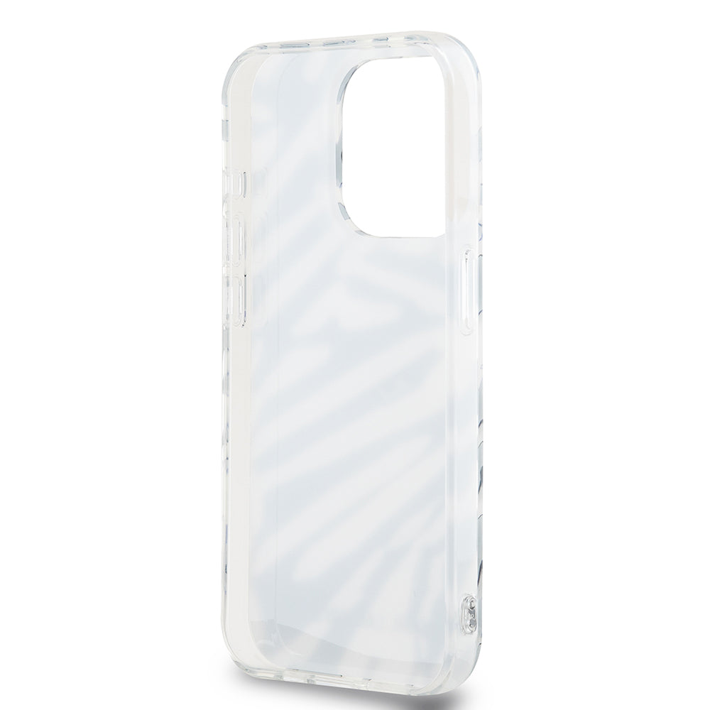 Case for Apple iPhone 15 Pro Max, Karl Lagerfeld, IML Luxury Zebra Pattern with Strap, Black