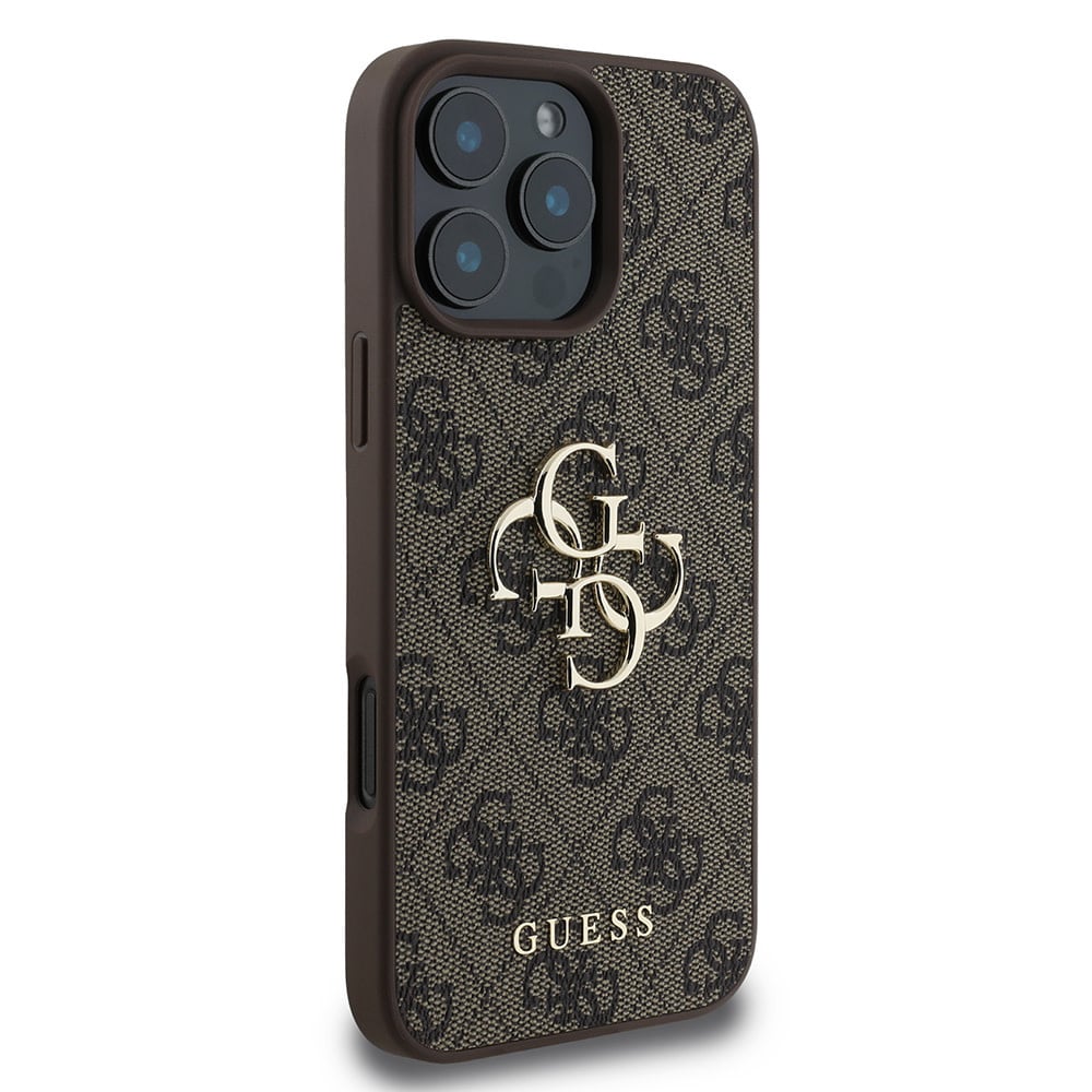 Case for Apple iPhone 16 Pro, Guess, 4G Big Logo, Brown