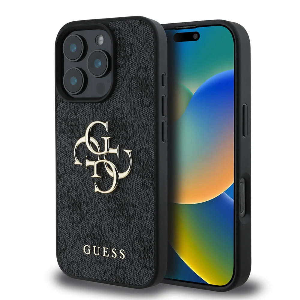 Case for Apple iPhone 16 Pro, Guess, 4G Big Logo, Black