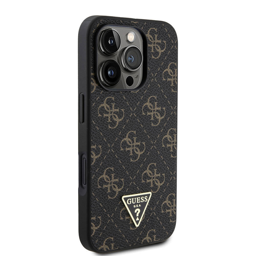 Case for Apple iPhone 16 Pro, Guess, 4G Triangle Logo, White