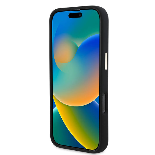 Case for Apple iPhone 16 Pro, Guess, Script Metal Logo & Frame, Black