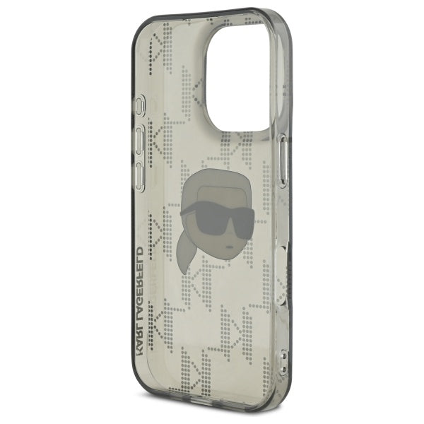 Case for Apple iPhone 16 Pro Max, Karl Lagerfeld, IML Luxury Electroplated Karl's Head, Black