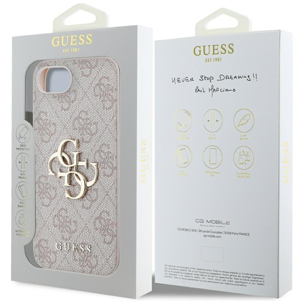 Case for Apple iPhone 17e / 16e, Guess, 4G Big Logo, Pink