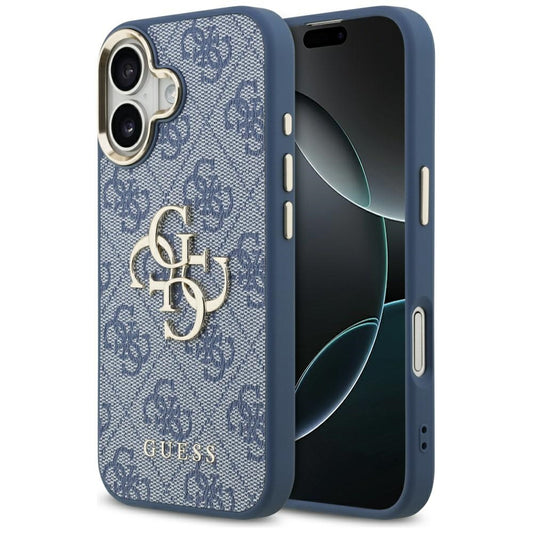 Case for Apple iPhone 17, Guess, Big 4G Logo Classic, Golden Blue