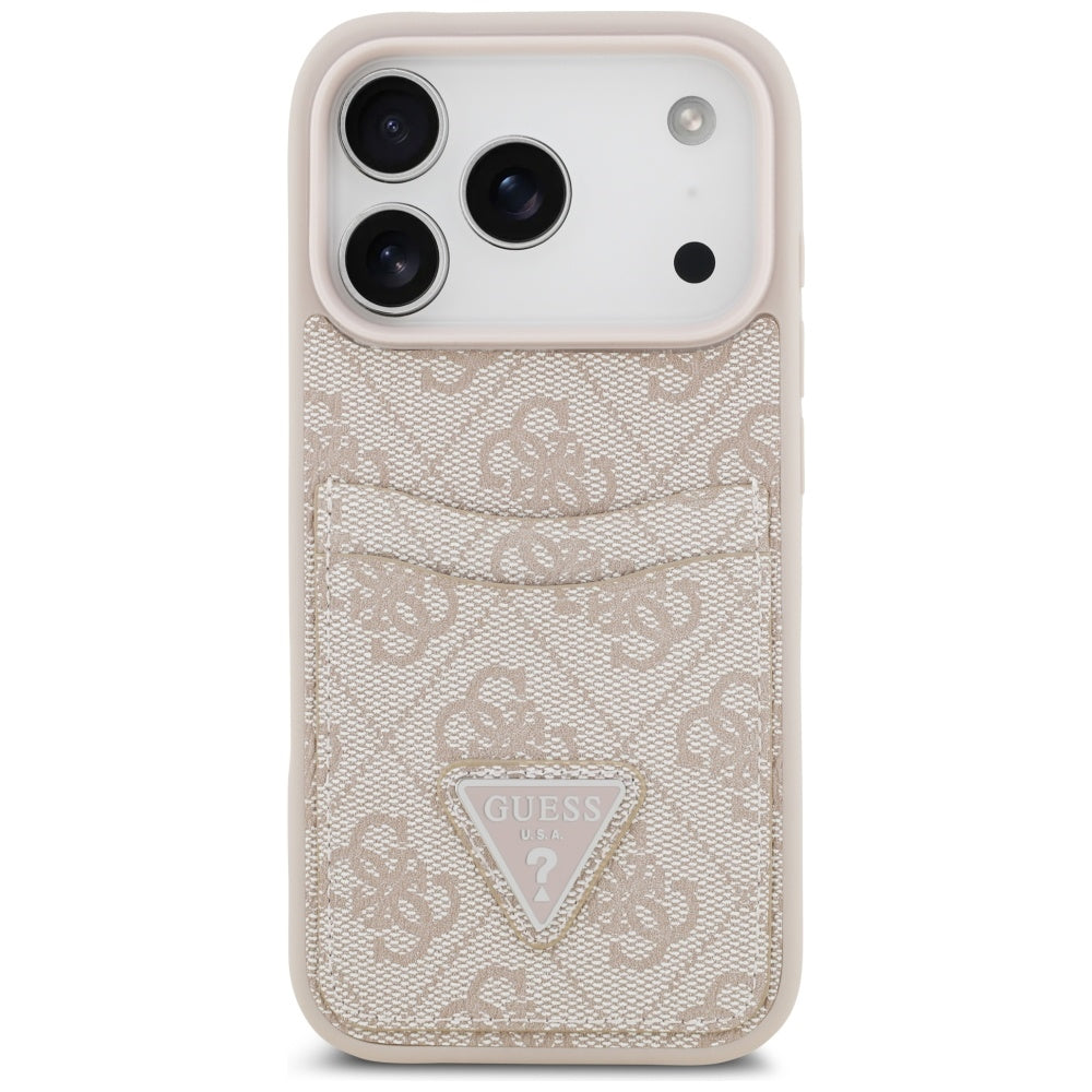 Case for Apple iPhone 17 Pro, Guess, 4G Double Card Triangle, Pink