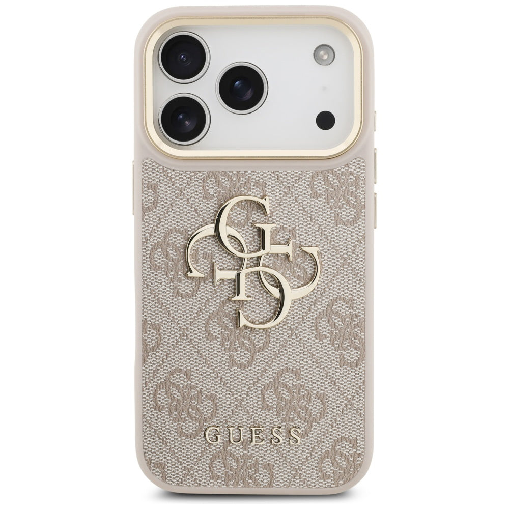 Case for Apple iPhone 17 Pro, Guess, Big 4G Logo Classic, Golden Pink