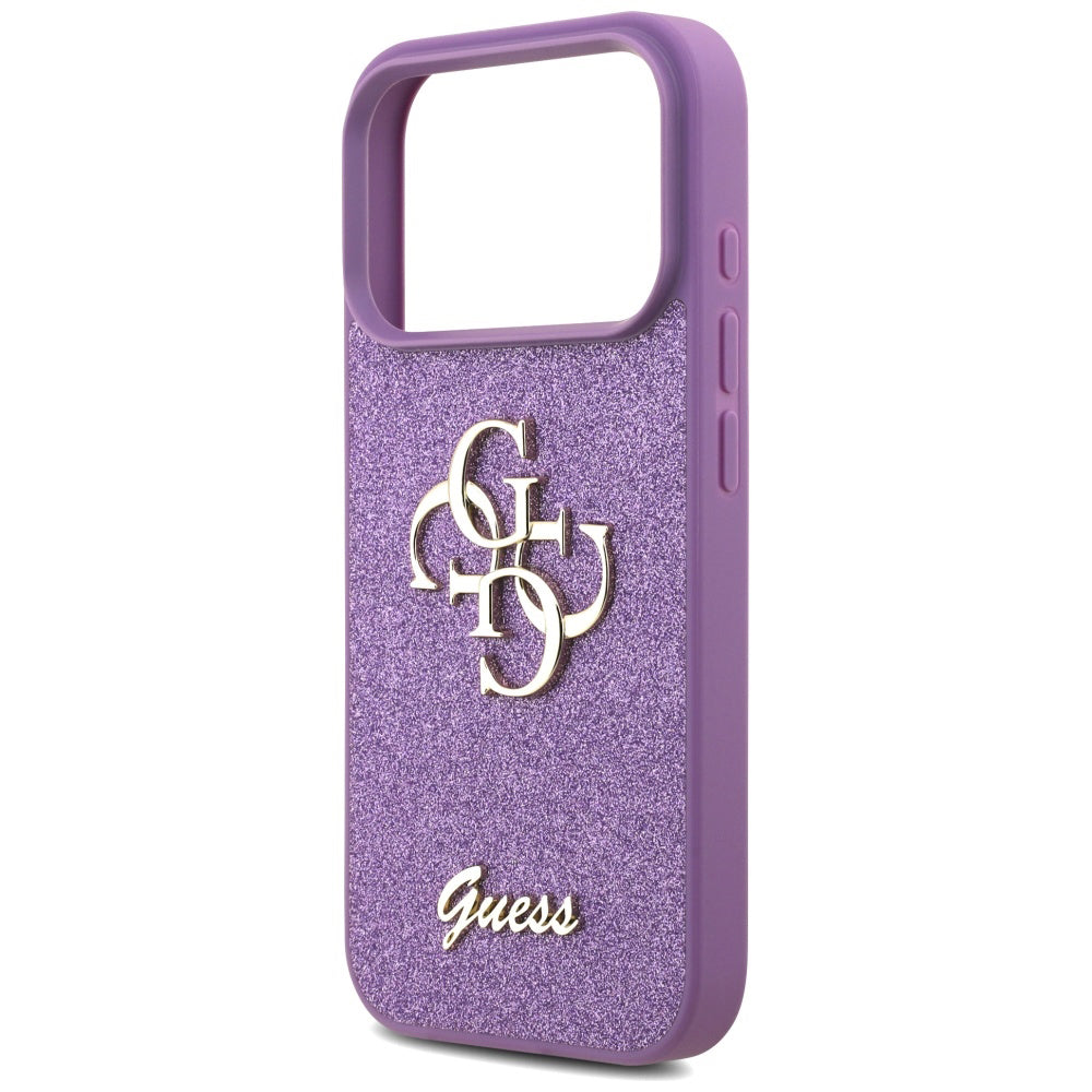 Case for Apple iPhone 17 Pro Max, Guess, Fixed Glitter Big 4G, Purple