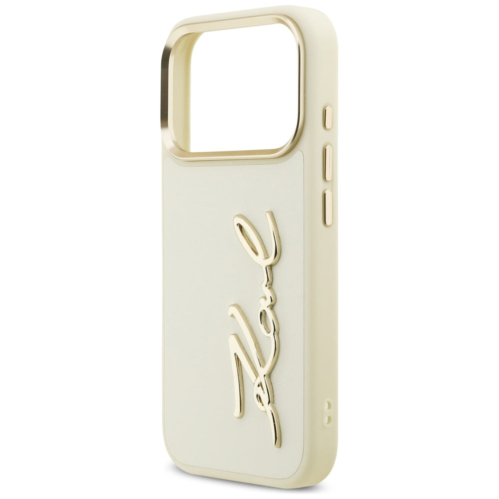 Case for Apple iPhone 17 Pro Max, Karl Lagerfeld, Script Logo, Beige