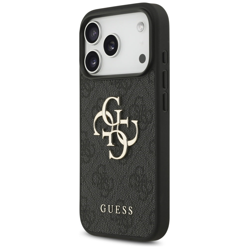 Case for Apple iPhone 18 Pro / 17 Pro, Guess, 4G Classic Logo with Strap, Black