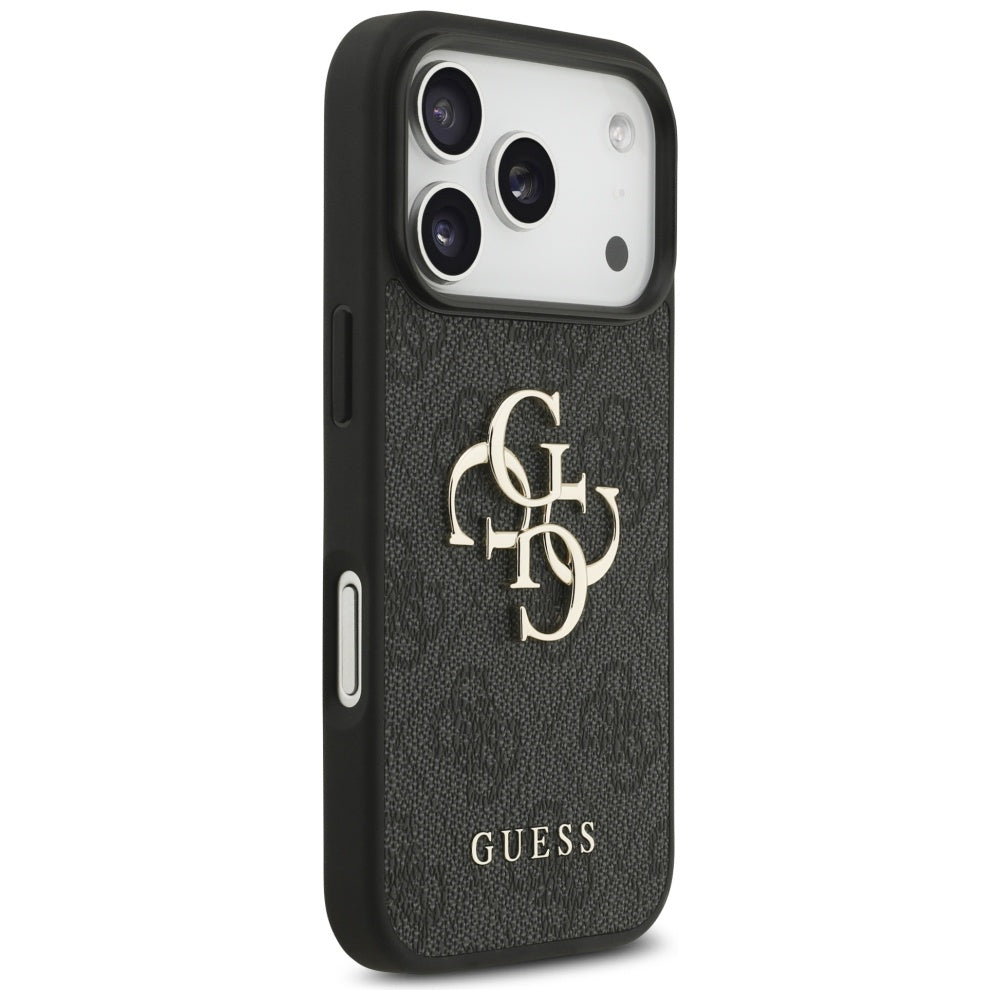 Case for Apple iPhone 18 Pro / 17 Pro, Guess, 4G Classic Logo with Strap, Black