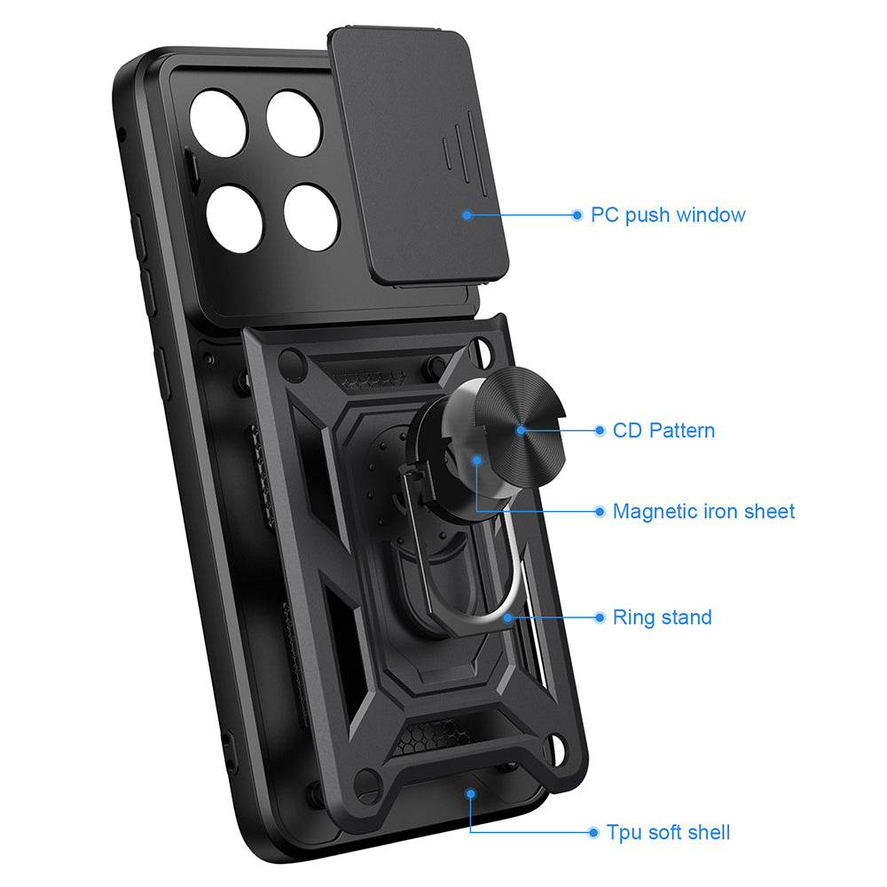 Case for Motorola Edge 70 Fusion, Techsuit, CamShield, Black