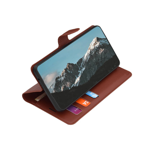 Case for Motorola Edge 70 Pro, Techsuit, Leather Folio, Brown