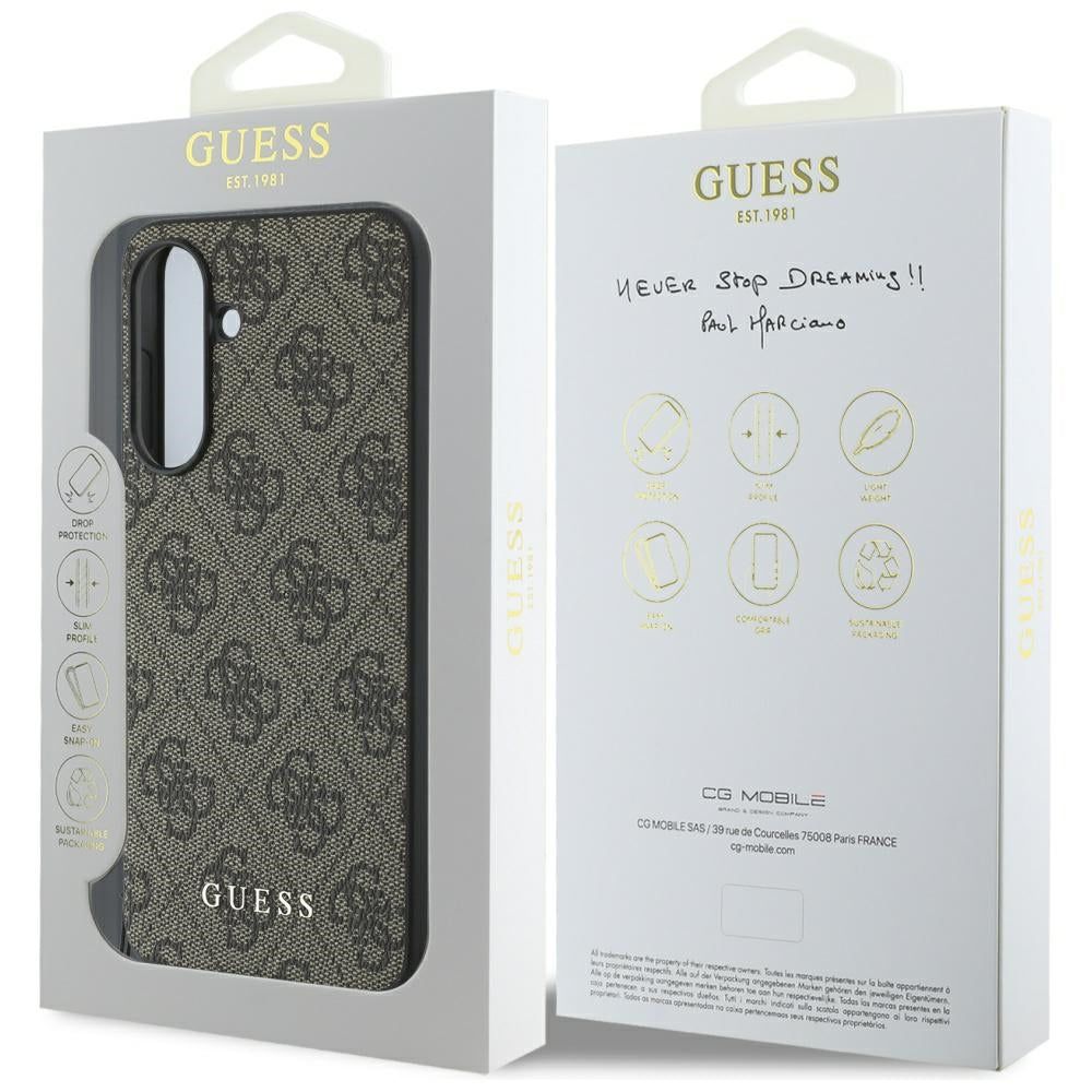 Case for Samsung Galaxy A56 A566, Guess, 4G Charm, Brown
