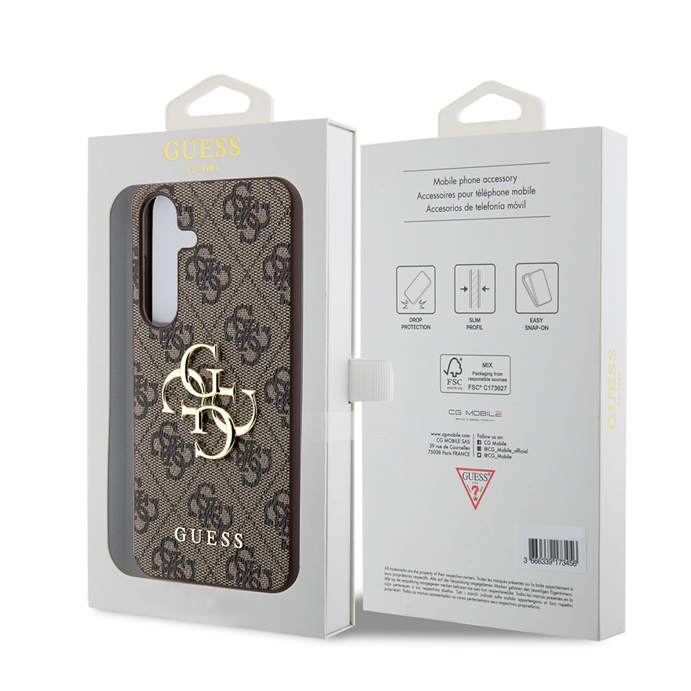 Case for Samsung Galaxy S24+ S926, Guess, 4G Big Logo, Brown