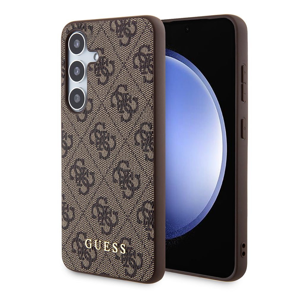Case for Samsung Galaxy S24+ S926, Guess, 4G Metal Gold Logo, Brown