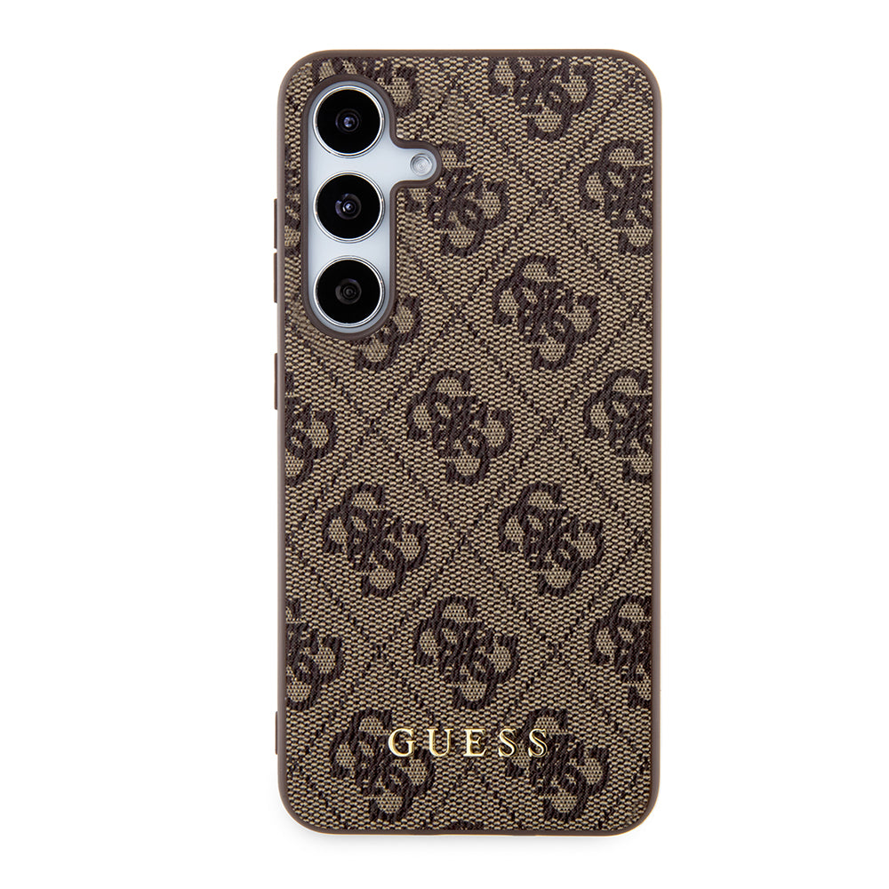 Case for Samsung Galaxy S24+ S926, Guess, 4G Metal Gold Logo, Brown