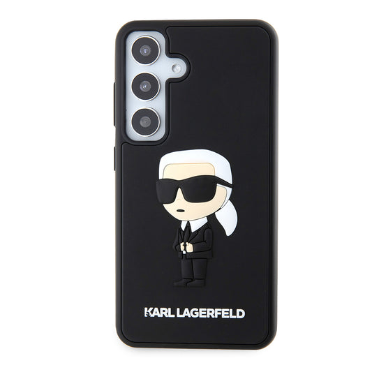 Case for Samsung Galaxy S24 S921, Karl Lagerfeld, 3D Rubber Ikonik Karl, Black