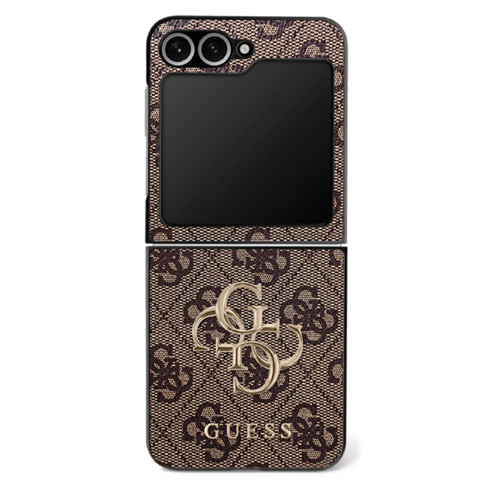Case for Samsung Galaxy Z Flip7 F766, Guess, 4G Metal Logo, Brown