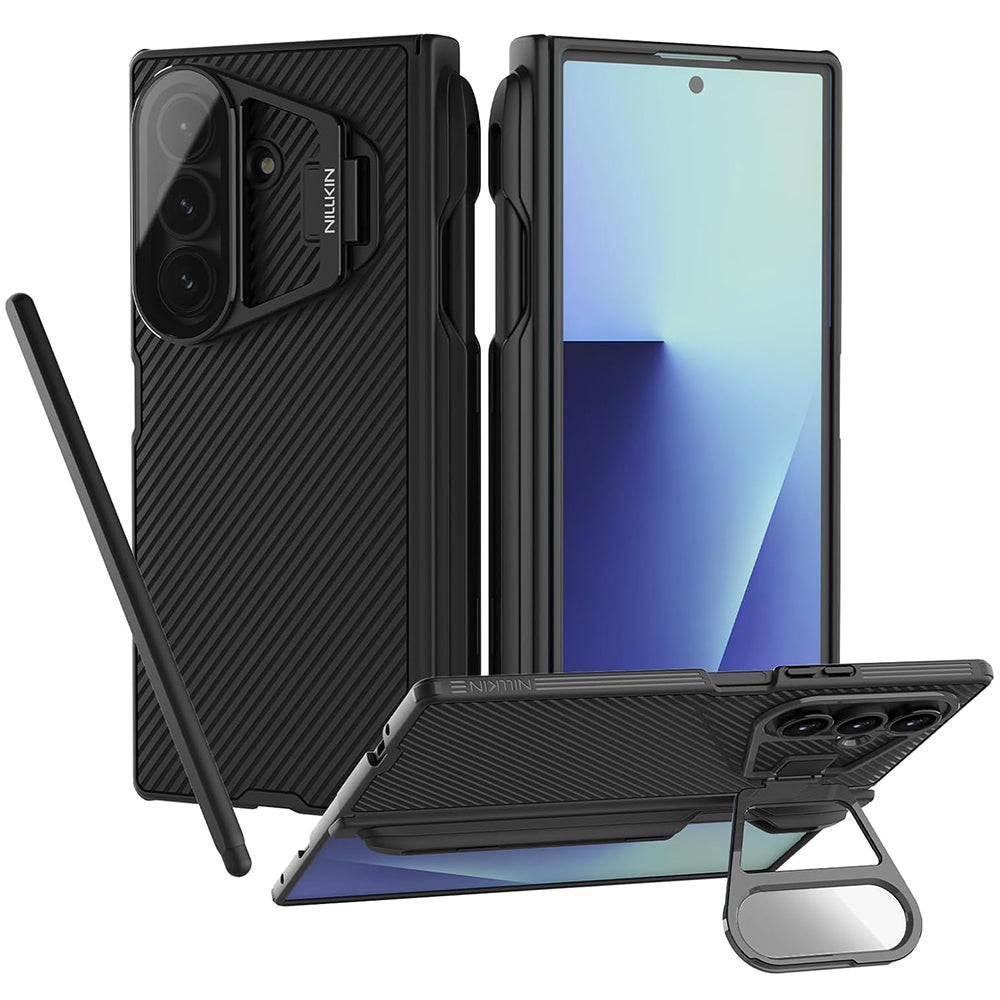 Case for Samsung Galaxy Z Fold7 F966, Nillkin, CamShield Prop with Transparent Lens Cover and S-Pen Holder, Black