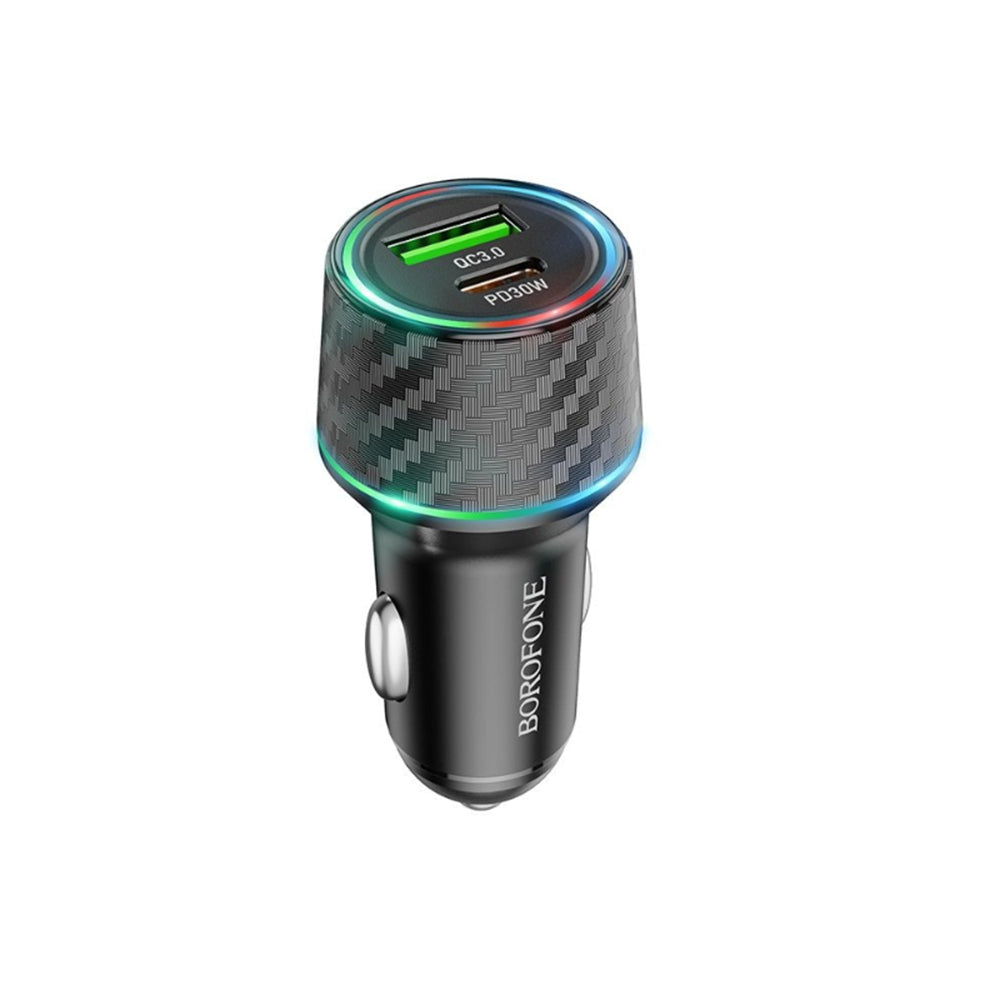 Borofone BZ21 Brilliant Car Charger, 48W, 3A, 1 x USB-A - 1 x USB-C, Black