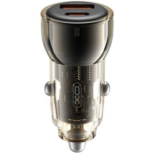Car Charger with USB-C Cable XO Design CC60, 60W, 3A, 1 x USB-A - 1 x USB-C, Black