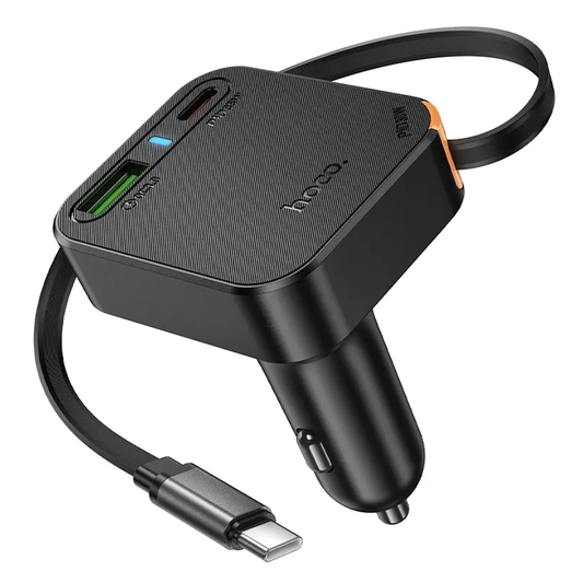 Car Charger with USB-C Cable HOCO NZ18, 65W, 3A, 1 x USB-A - 1 x USB-C, Black