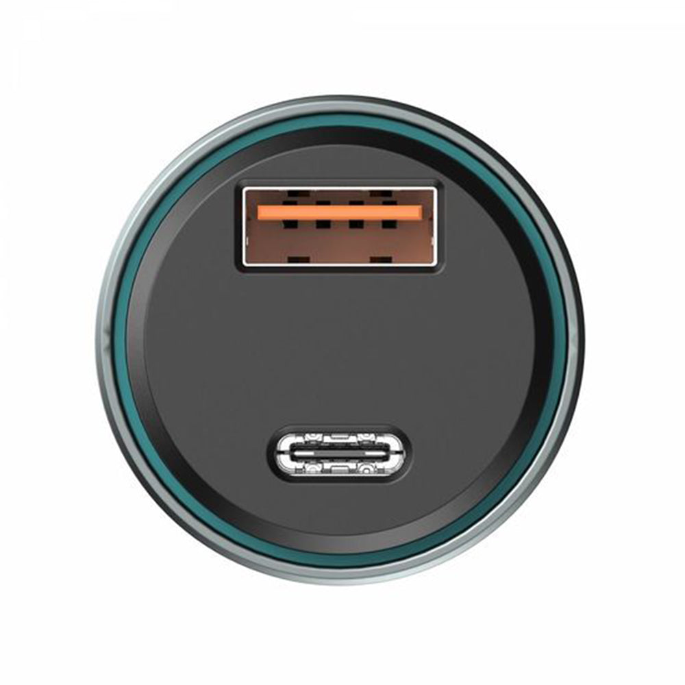 HAVIT CC2017 Car Charger, 45W, 3A, 1 x USB-A - 1 x USB-C, Black Blue