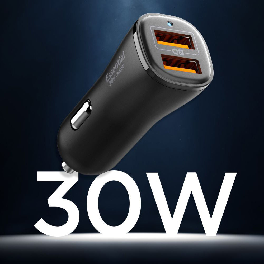 Spigen EV302 Essential Car Charger, 30W, 3A, 2 x USB-A, Black ACP08700