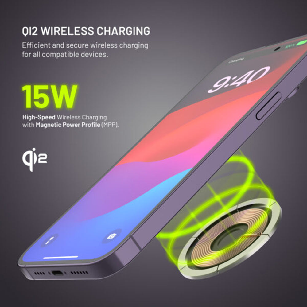 Fixed MagRound 2 XL Wireless Car Charger, 15W, 1.67A, Black