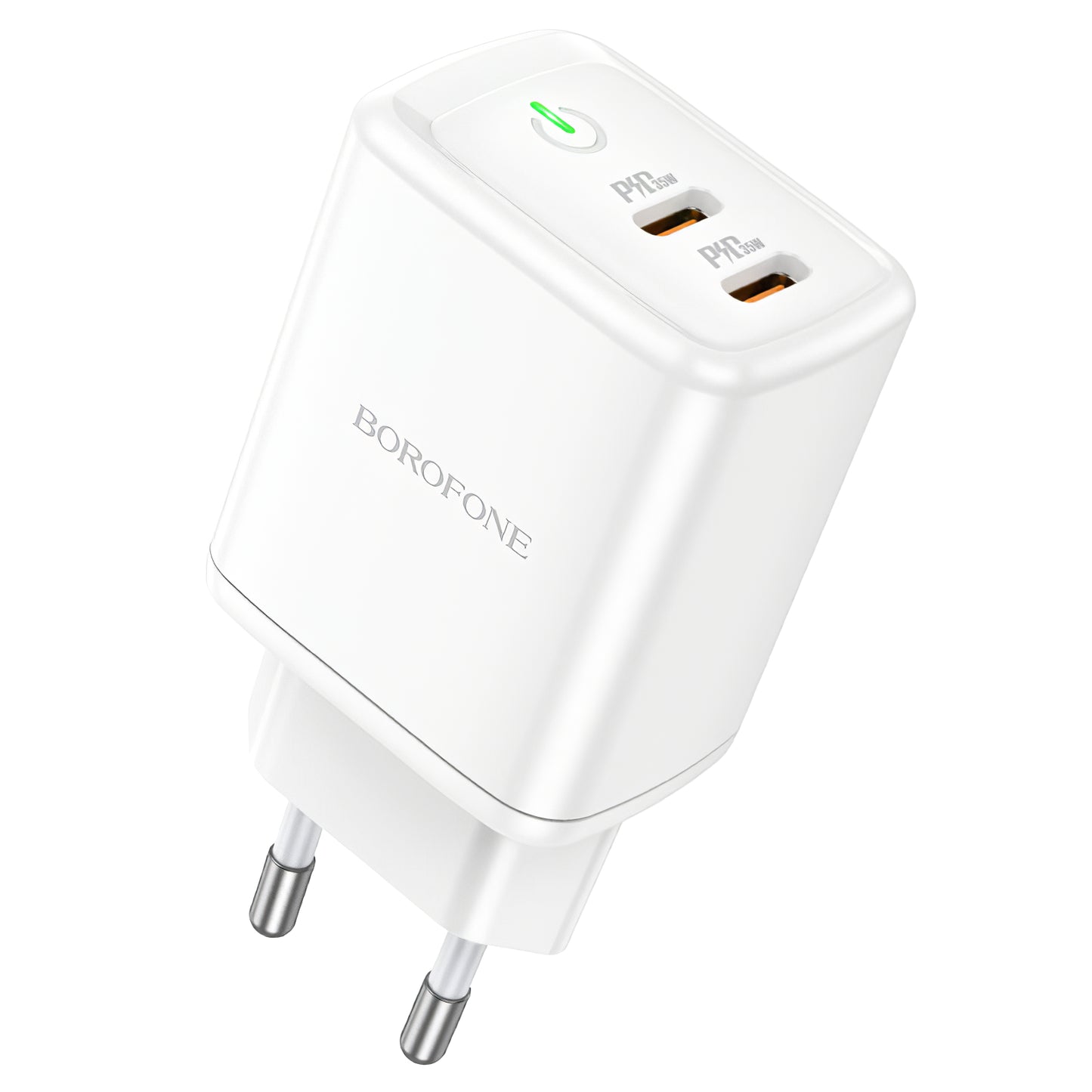Network Charger Borofone BN9, 35W, 3A, 2 x USB-C, White