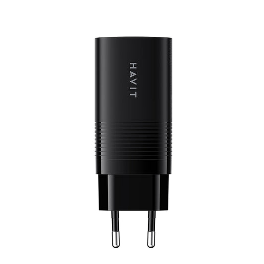 HAVIT UC20 Network Charger, 65W, 3A, 1 x USB-A - 2 x USB-C, Black