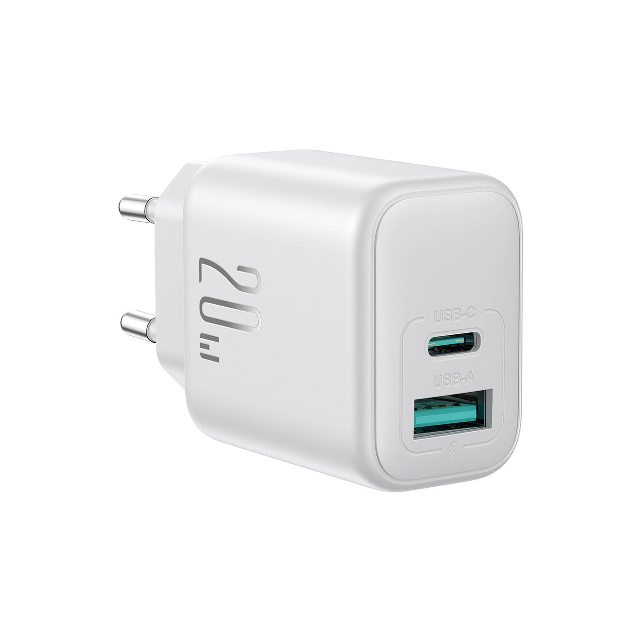 Joyroom JR-TCF21 Network Charger, 20W, 3A, 1 x USB-A - 1 x USB-C, White