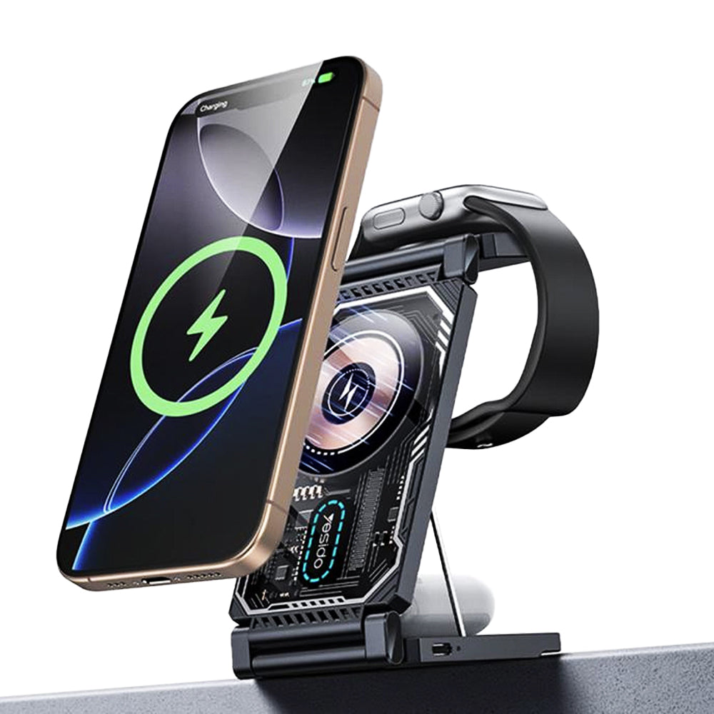 Yesido DS25 3in1 Wireless Network Charger, 15W, 1.67A, Black