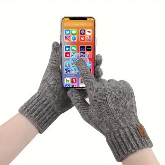 Iwarm ST0016 Winter Touchscreen Gloves, Size 22cm, Navy Blue